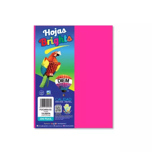 [1439] Papel Bright Carta Fucsia Paquete 100 Hojas Drop 009
