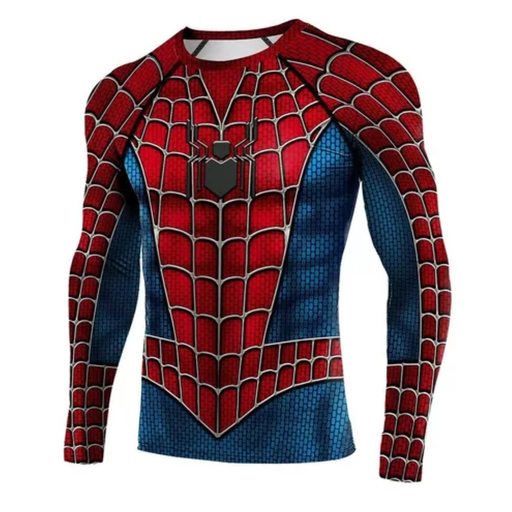 Camisa Deportiva Licra De Spiderman Manga Largas!