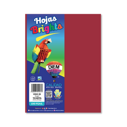 [1476] Papel Bright Carta Vino Pqt 100 Hojas Drop 009