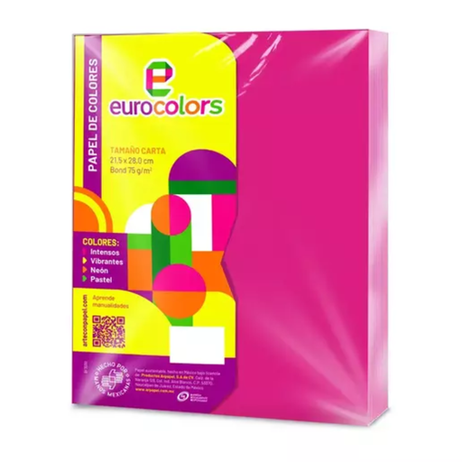 [4644] Paquete De Papel/100 Hojas/Carta/Rosa Vibrante/Drop 009