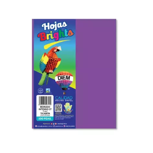 [1473] Papel Bright Carta Morado Paquete Con 100 Hojas Drop 009