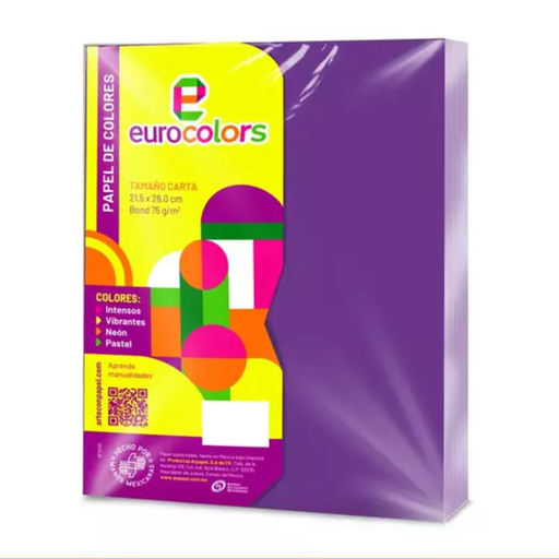 [4657] Paquete De Papel 100 Hojas Carta Morado Drop 009
