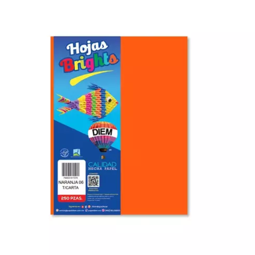 [17304] Paquete Papel Bright /250 Hojas/Naranja Drop 009