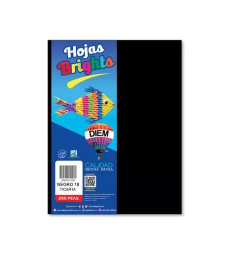 [17312] Paquete Papel Bright Diem /250 Hojas/Negro Drop 009