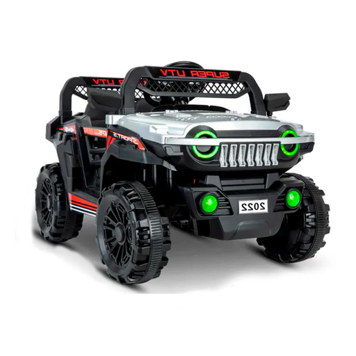 [C4x4] Carrito Eléctrico De Cuatro Ruedas Gris Para Niños Drop001