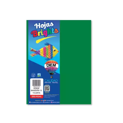 [17309] Papel Bright Carta Verde Bandera Pqt 250 Hojas Drop 009