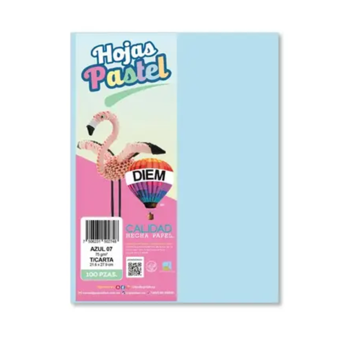[1480] Papel Pastel Carta Azul Pqt100 Hojas Drop 009