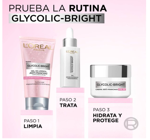 [981025935] Rutina Anti-Manchas 3 Pzas Glycolic Gel ,Serum,  Crema Drop002