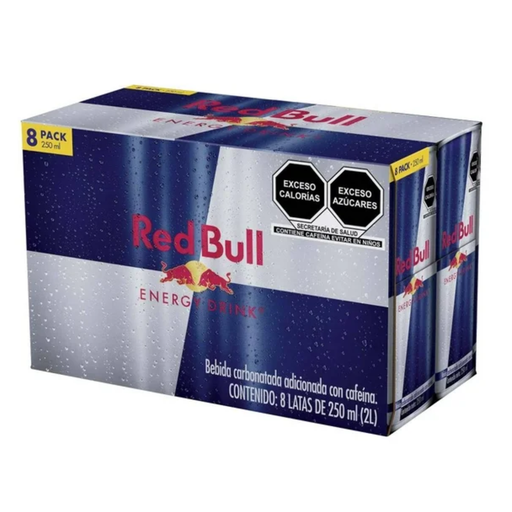 [000813278] Bebida Energética Red Bull Con 8 pzas De 250 Ml Drop002