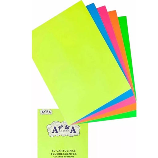 [208702] Cartulina Flourescente Apsa 50 pzas Drop002