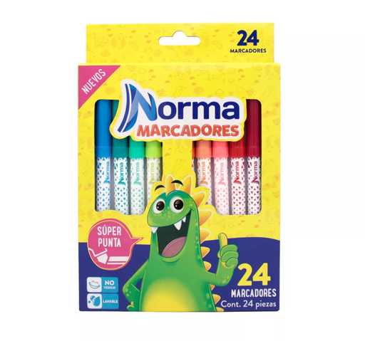 [0299] Marcadores Lavables Norma 24 pzas Drop 009