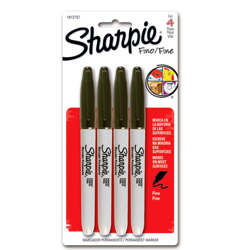 [113165] Marcador Permanente Sharpie Bl/4 Negro Punto Fino Drop013