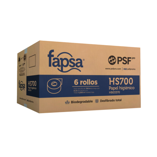[HS700] Papel Higiénico Jumbo Fapsa C/6 700 Metros H.S. Drop007